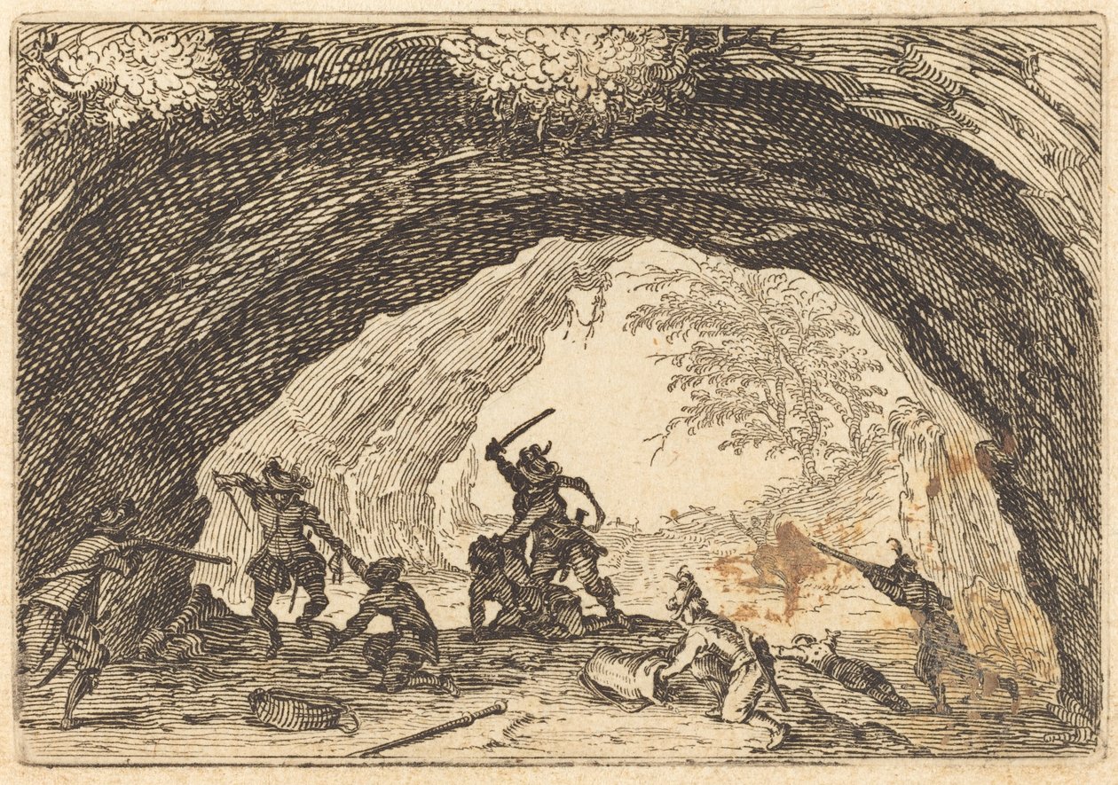 Ryöstöihin hyökkäävät sotilaat tekijältä Jacques Callot