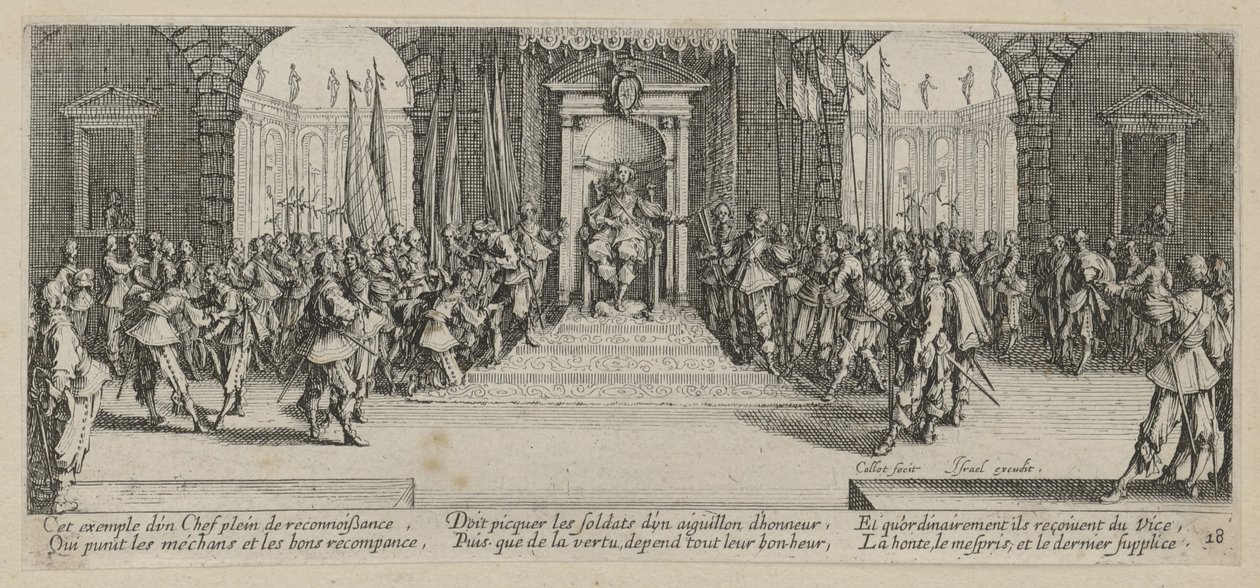 Soldvergabe, sivu 18 sarjasta ”Sodan kauhut” tekijältä Jacques Callot