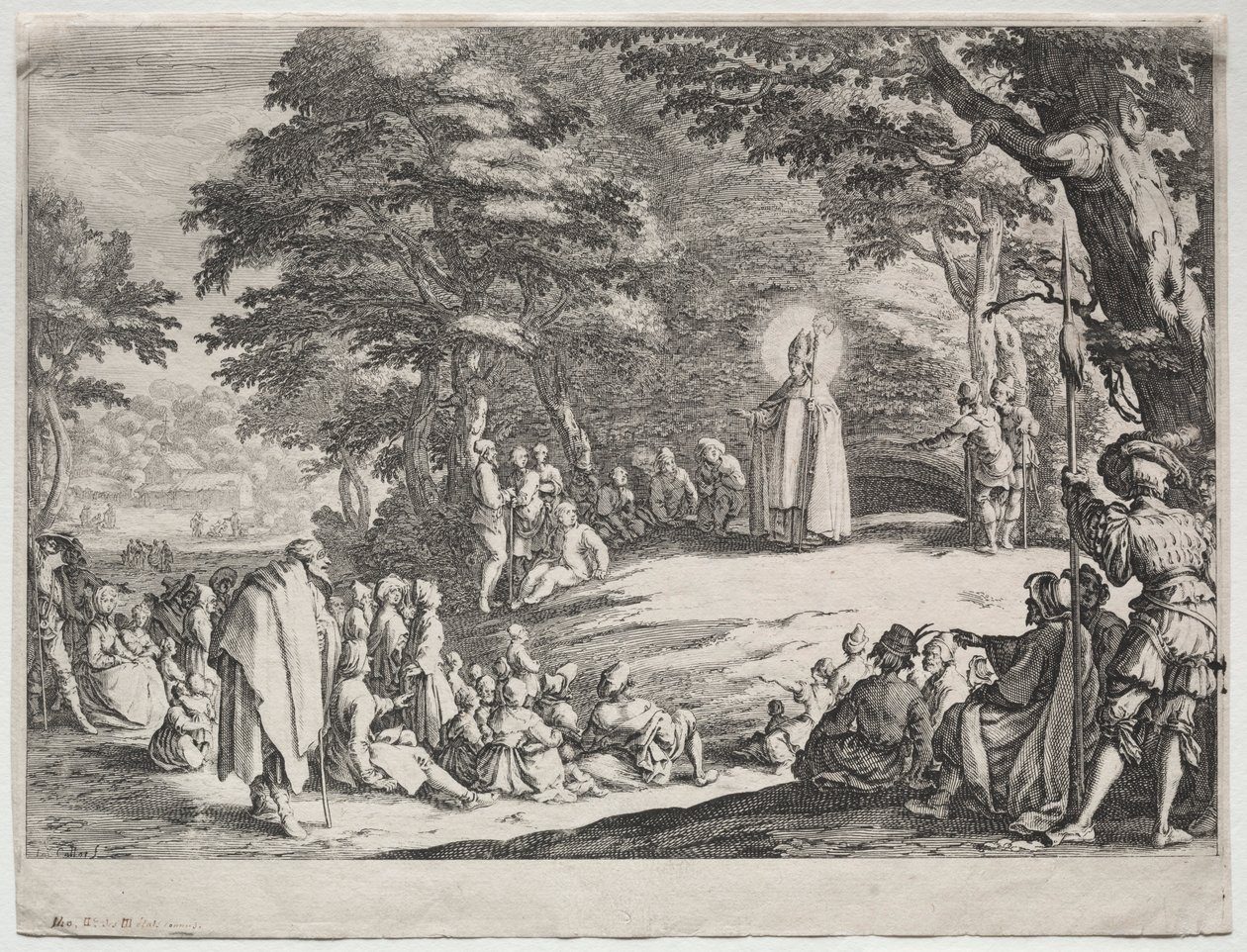 St. Amand saarnaamassa metsässä. tekijältä Jacques Callot
