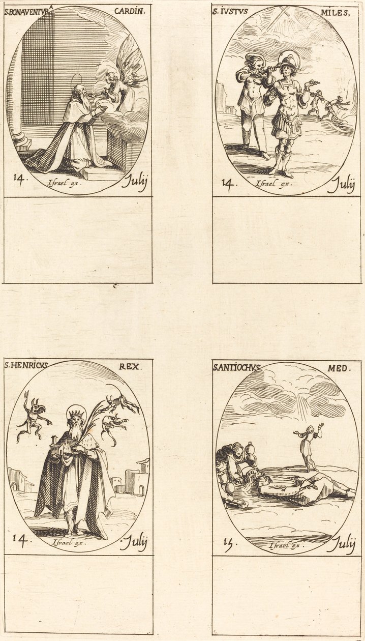 St. Bonaventura, St. Justus, St. Henrik, Keisari, St. Antiochus. tekijältä Jacques Callot
