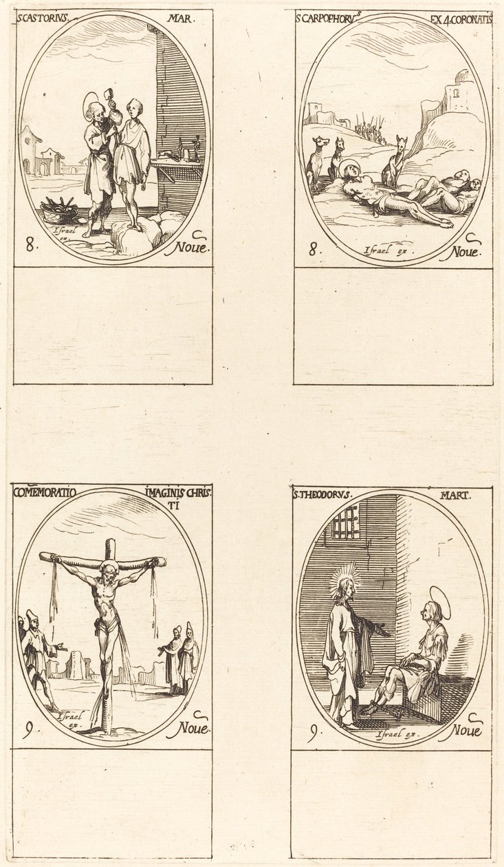 St. Castorius; St. Carpophorus ja neljä kruunattua marttyyria; Kuvan muistotilaisuus tekijältä Jacques Callot