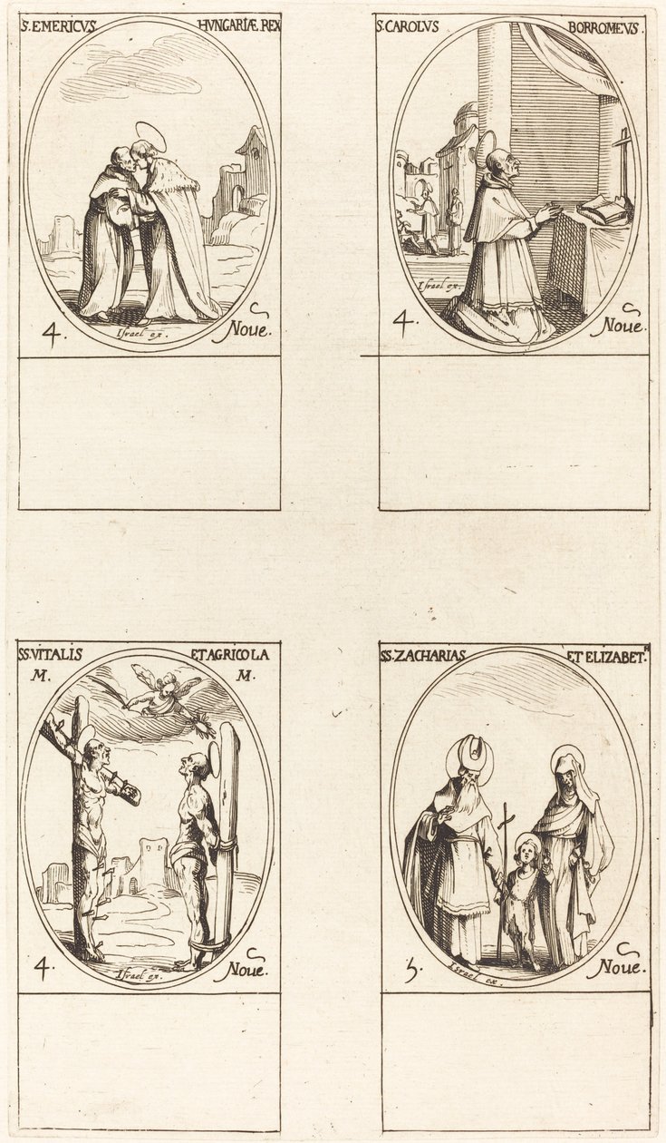 St. Emeric; St. Charles Borromeo; St. Vitalis & Agricola; Sts. Zachary & Elizabeth tekijältä Jacques Callot