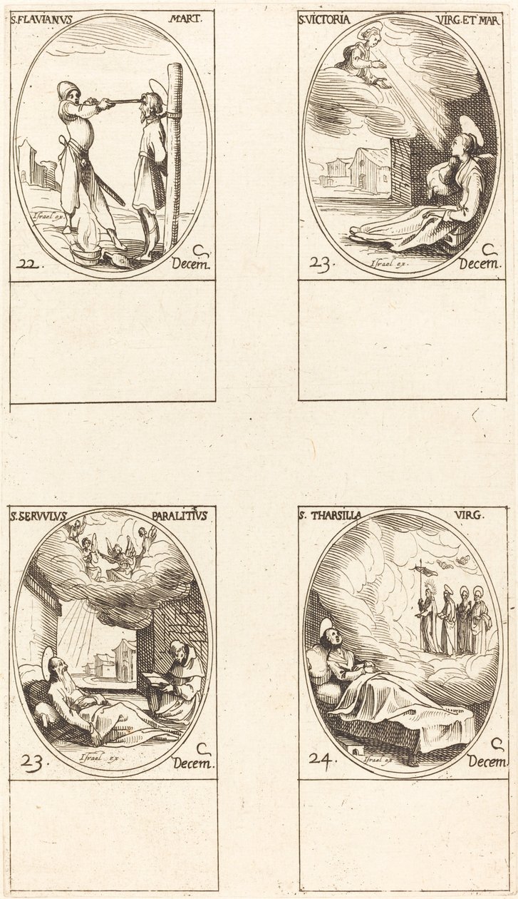 St. Flavian, St. Victoria, St. Servulus, St. Tharsilla tekijältä Jacques Callot