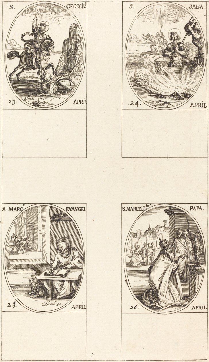 St. George; St. Sabas; Pyhä Markus, evankelista; St. Marcellin tekijältä Jacques Callot