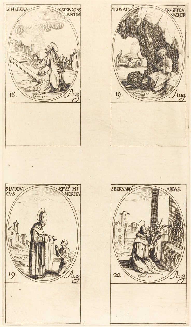 St. Helen; St. Donatus; Pyhä Ludovicus, piispa; Pyhä Bernard tekijältä Jacques Callot
