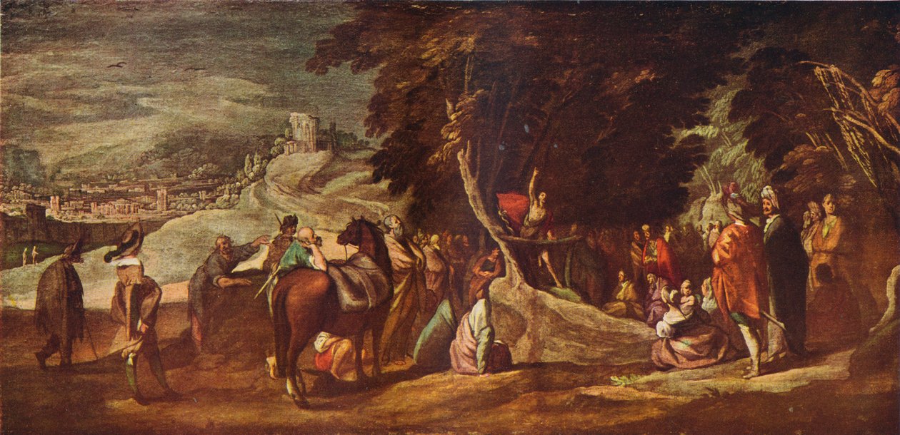 Pyhä Johannes saarnaa erämaassa, n. 1620-1635, 1924 tekijältä Jacques Callot