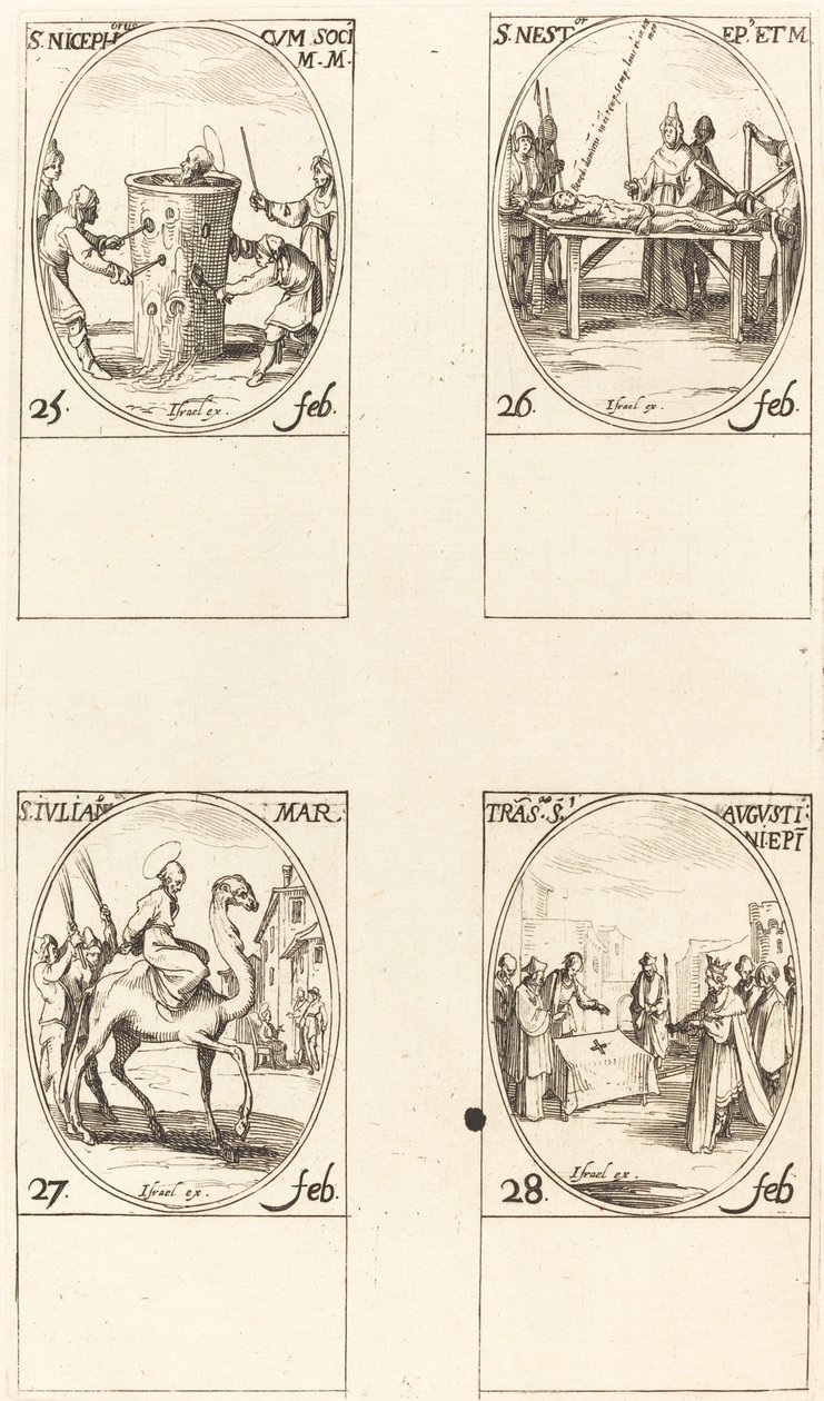 St. Nicephorus; St. Nestor; St. Julian; Pyhän Augustinuksen käännös tekijältä Jacques Callot