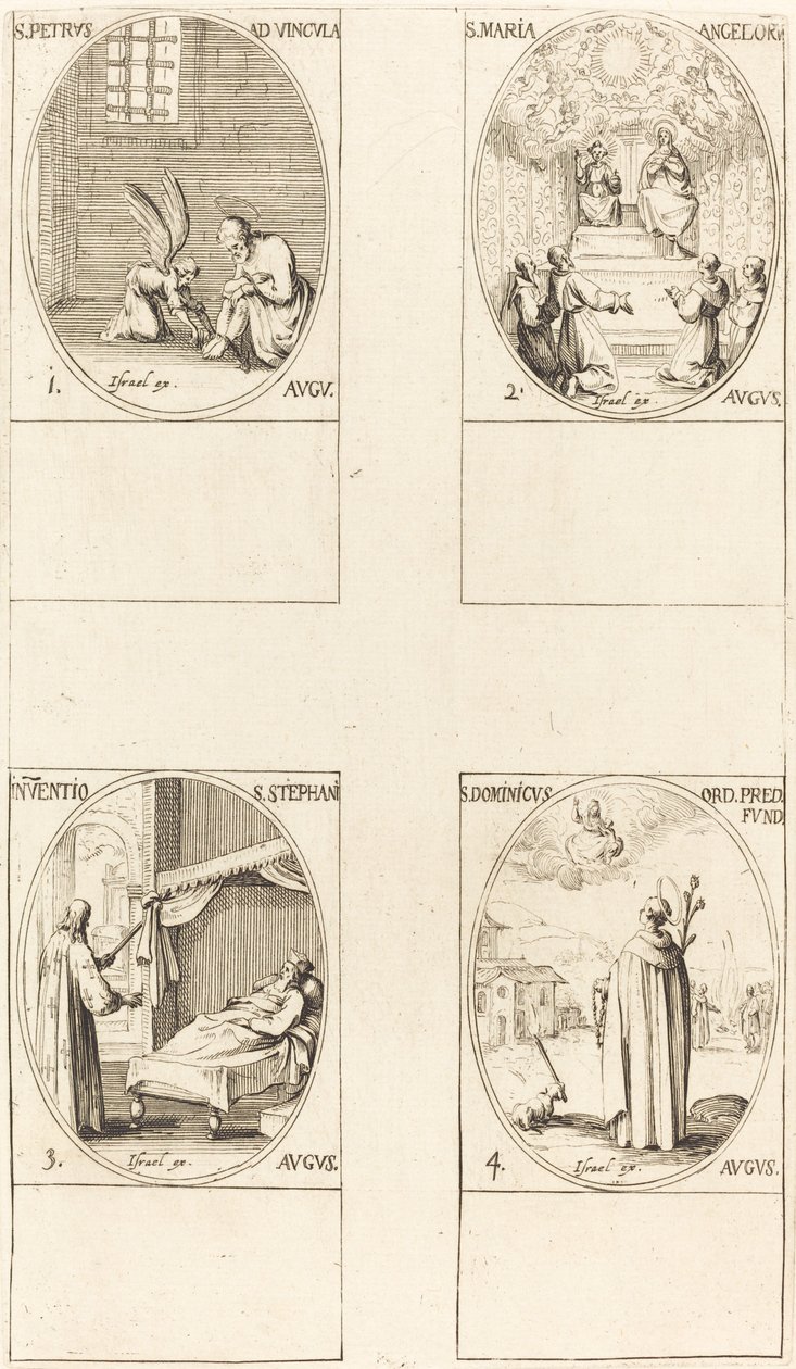 Pyhä Pietari, apostoli; St. Mary of Angels; Pyhän Stephenin ruumiin löytäminen; St. Dom tekijältä Jacques Callot