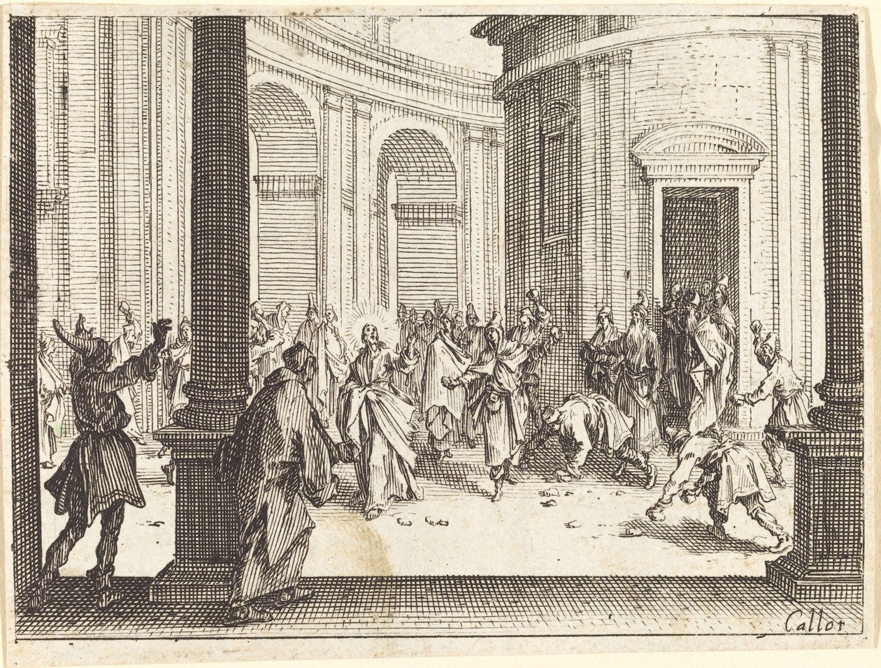 Jeesuksen kivittäminen tekijältä Jacques Callot