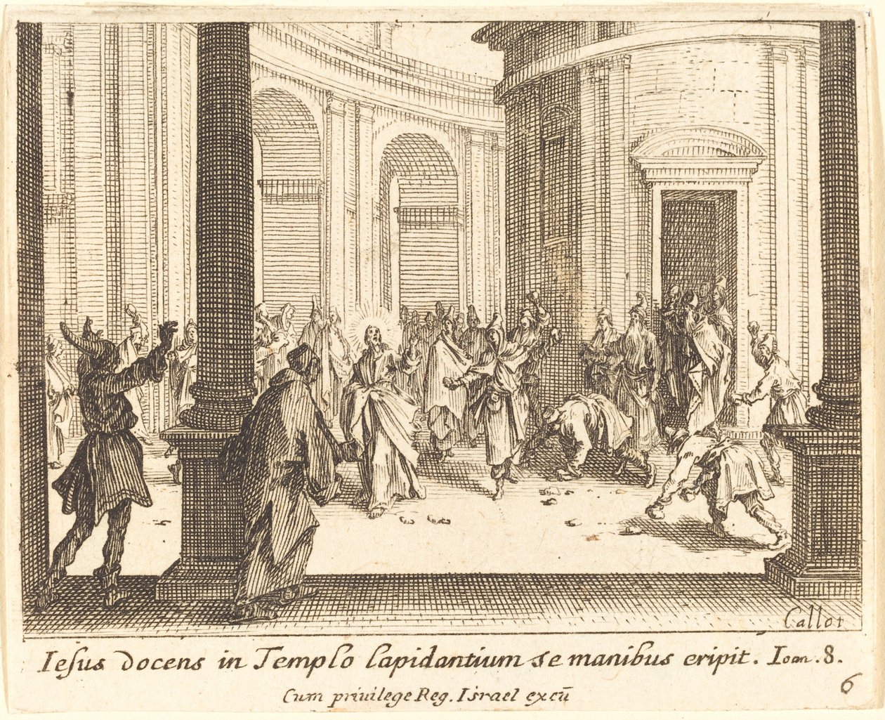 Jeesuksen kivittäminen tekijältä Jacques Callot