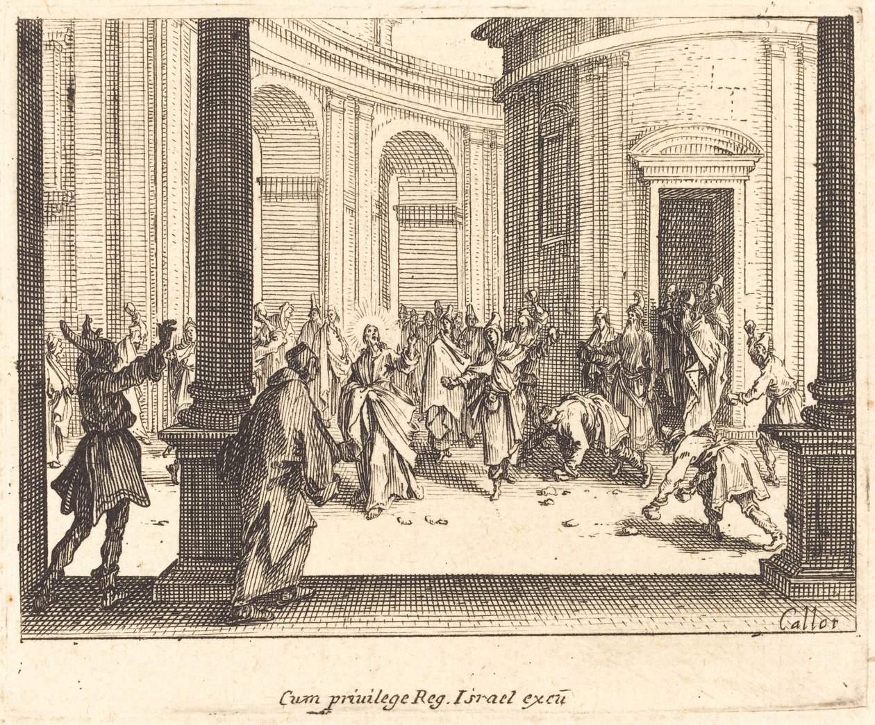 Jeesuksen kivittäminen tekijältä Jacques Callot