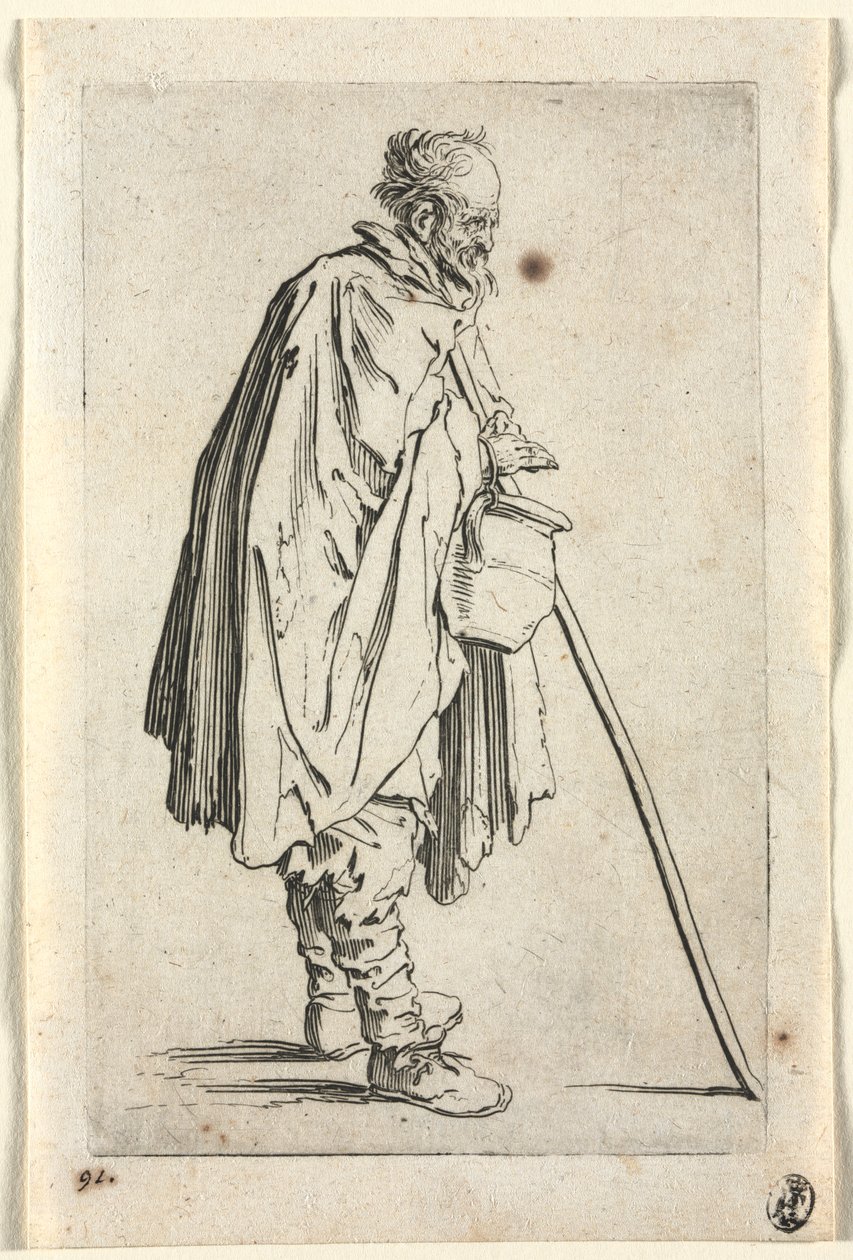 Kerjäläiset: Kerjäläinen potin kanssa tekijältä Jacques Callot
