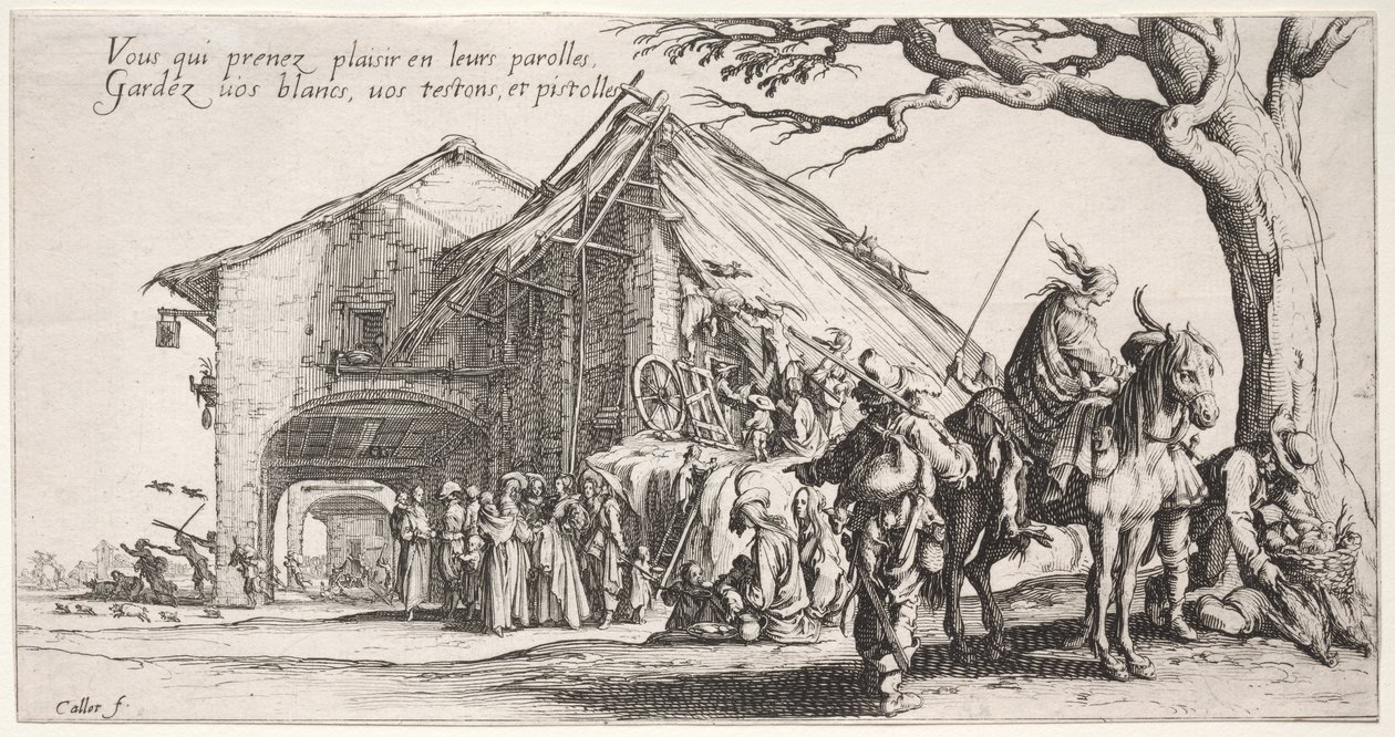 Bohemians: Pysähdyspaikka: Ennustaja, n. 1621-1625. tekijältä Jacques Callot