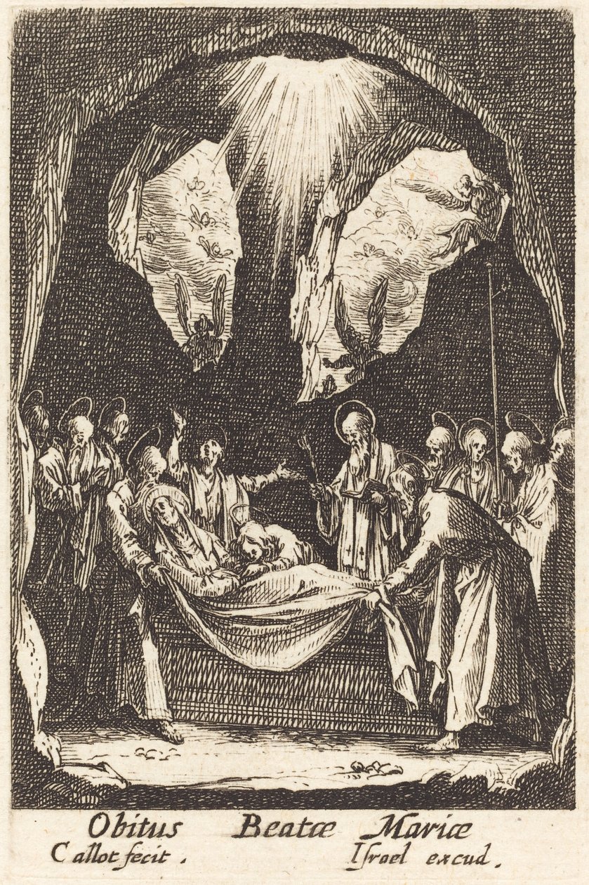 Neitsyen hautaus vuonna 1630 tai sen jälkeen. tekijältä Jacques Callot
