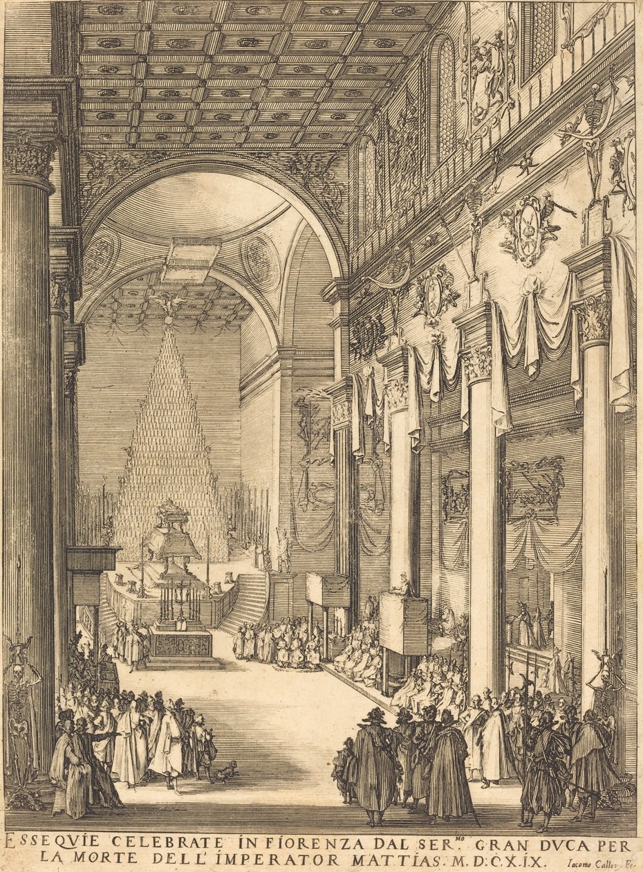 Keisari Mathiasin katafalkki tekijältä Jacques Callot