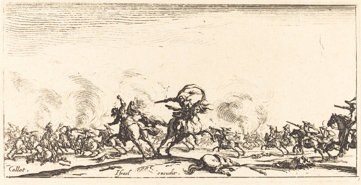 Ratsuväen taistelu pistooleilla tekijältä Jacques Callot