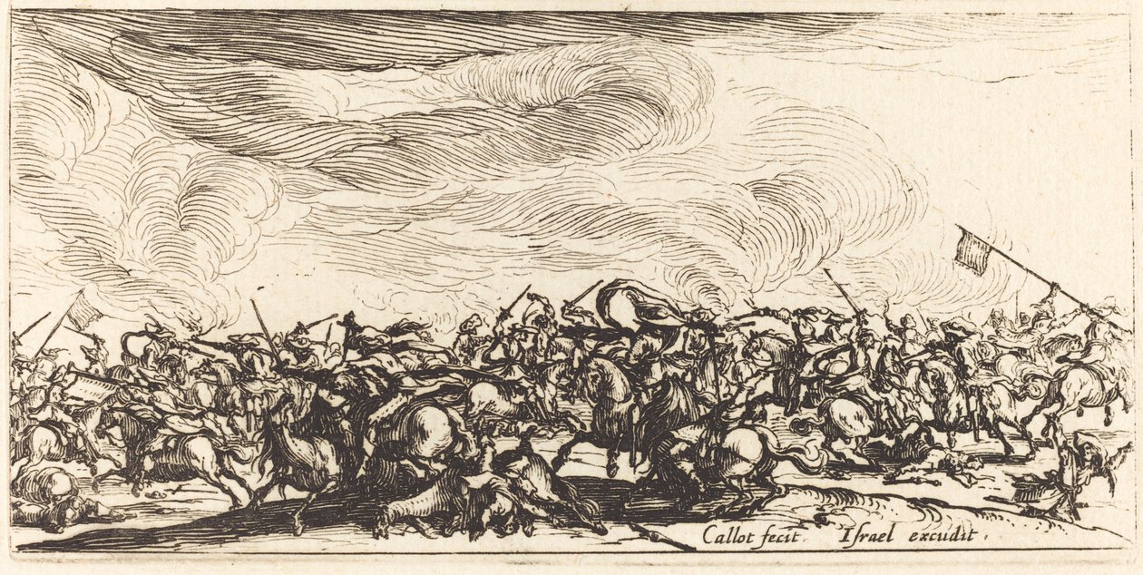 Ratsuväen taistelu miekoilla tekijältä Jacques Callot