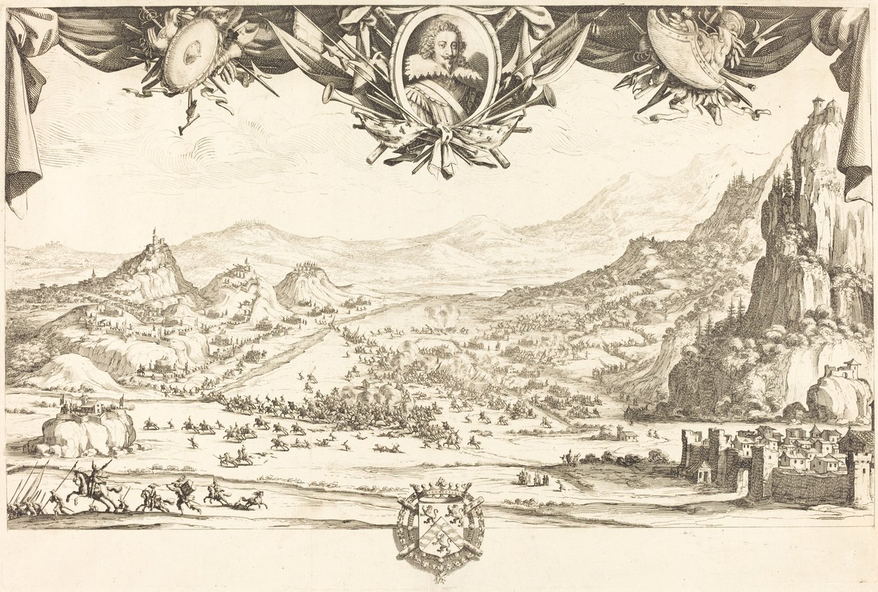 Aviglianan taistelu vuonna 1631 tai sen jälkeen. tekijältä Jacques Callot