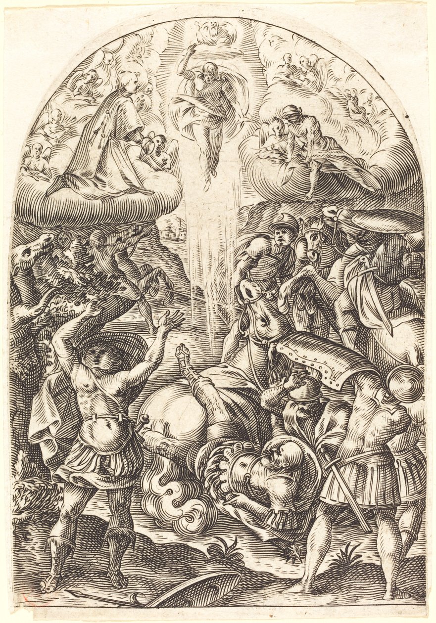 Pyhän Paavalin kääntymys, 16081611. tekijältä Jacques Callot