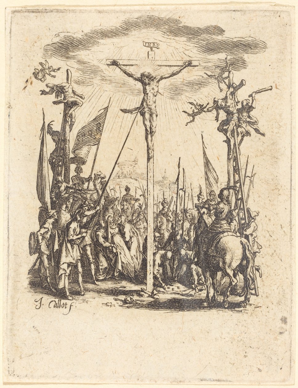 Ristiinnaulitseminen, n. 16241625. tekijältä Jacques Callot
