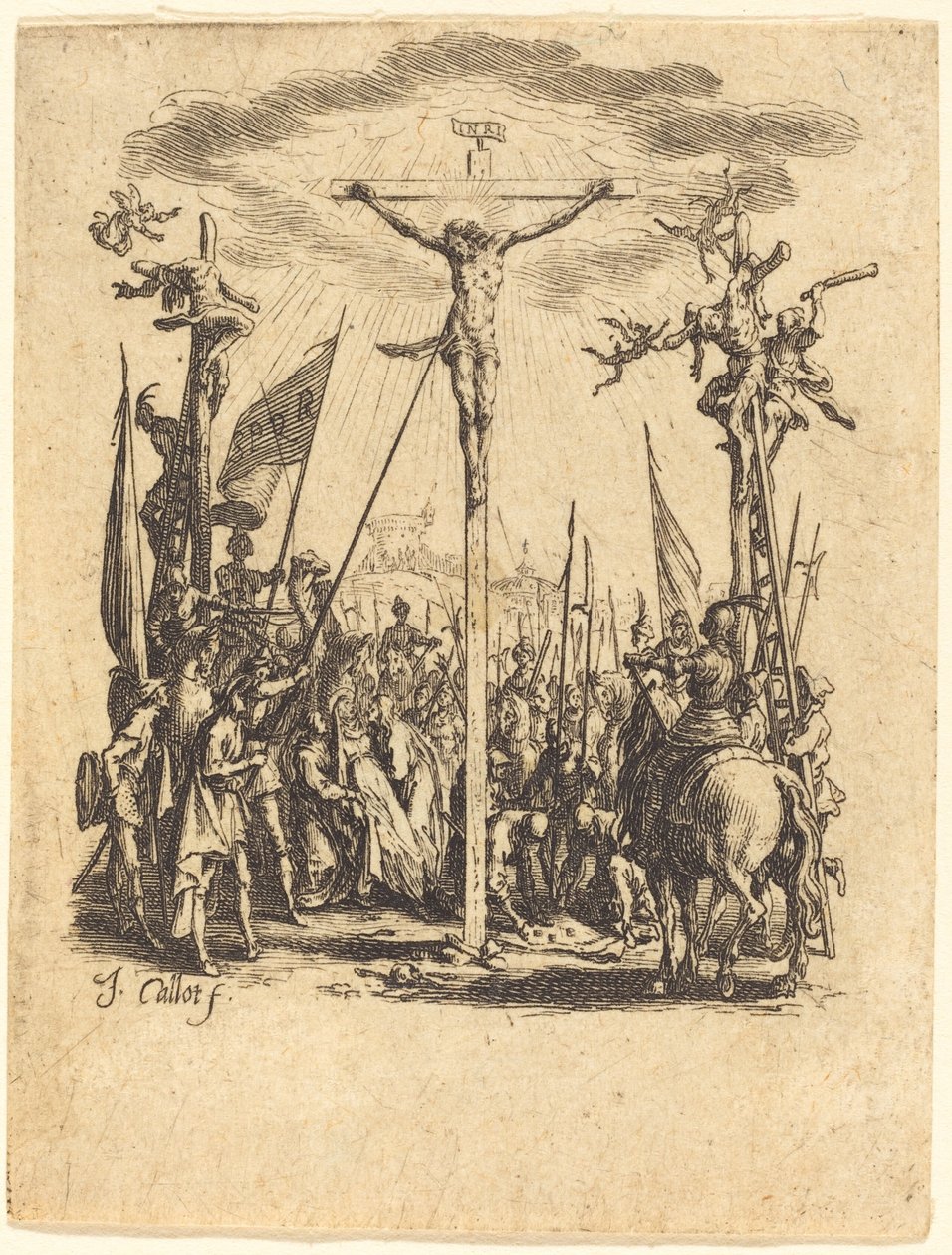 Ristiinnaulitseminen, n. 16241625. tekijältä Jacques Callot
