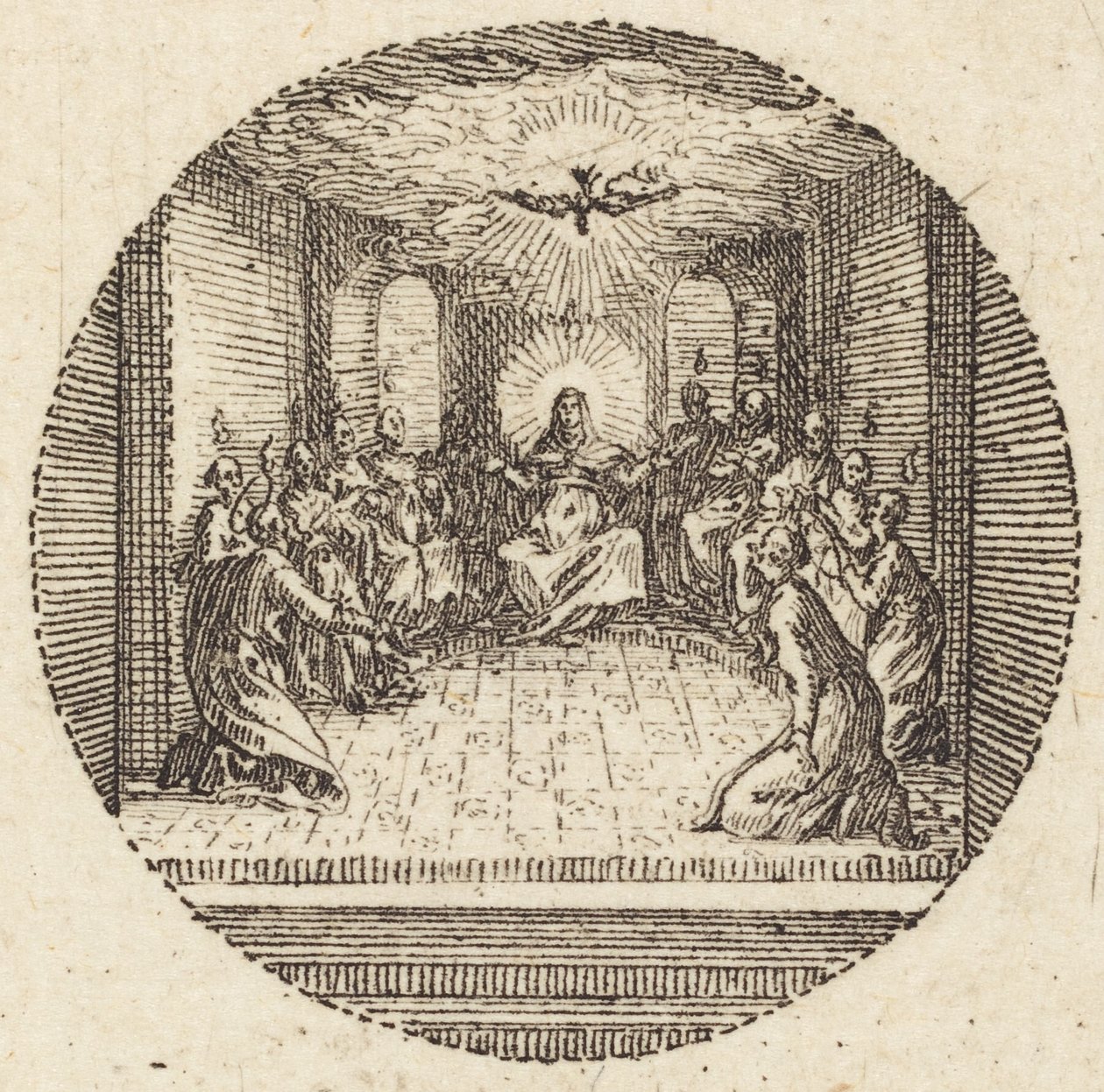 Pyhän kyyhkysen laskeutuminen tekijältä Jacques Callot