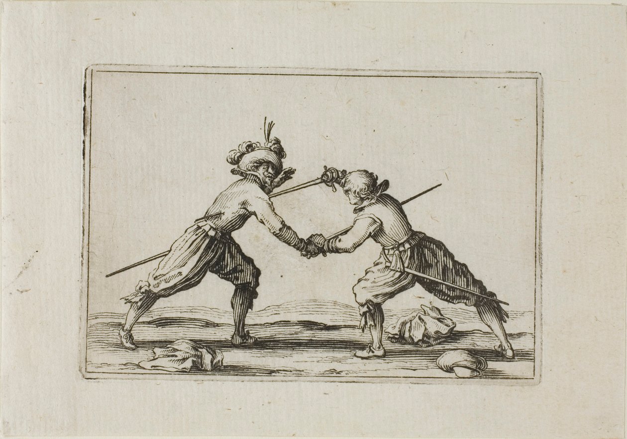 Kaksintaistelu miekkojen kanssa, elokuvasta The Caprices tekijältä Jacques Callot