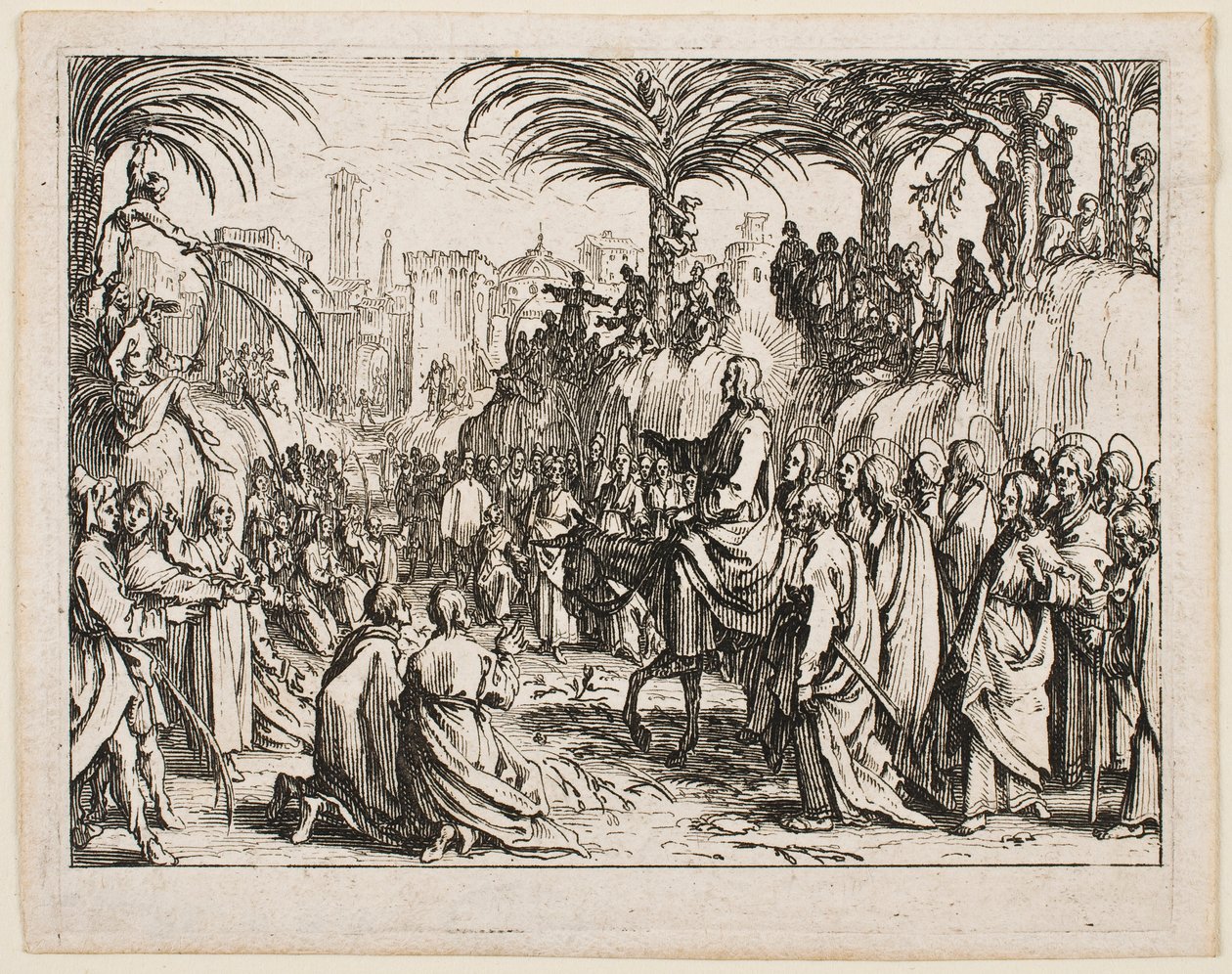 ”Saapuminen Jerusalemiin”, sarjasta ”Uusi testamentti” tekijältä Jacques Callot