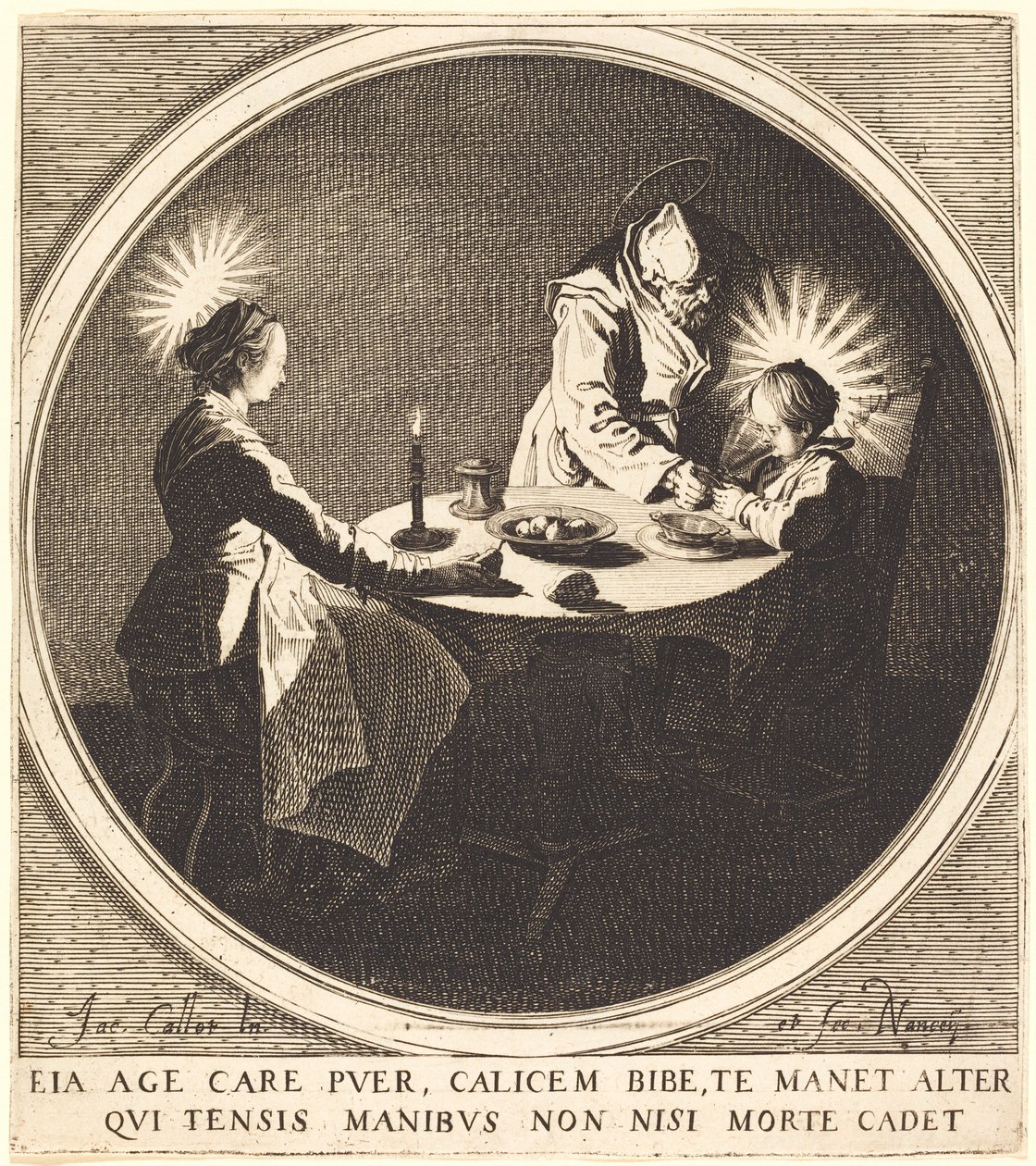 Pyhä perhe pöydässä tekijältä Jacques Callot