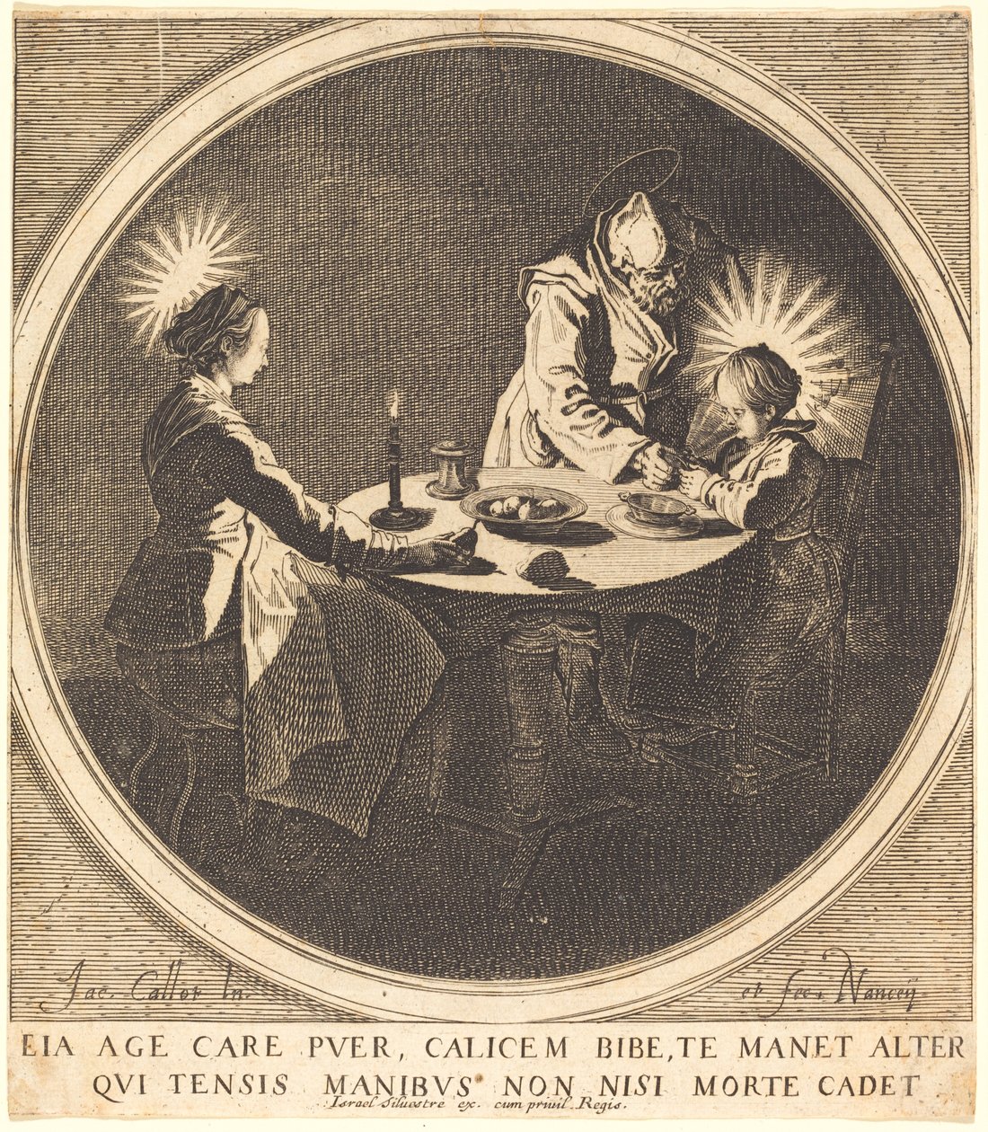Pyhä perhe pöydässä tekijältä Jacques Callot