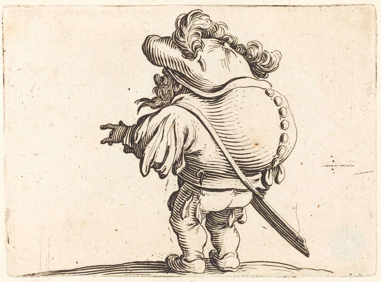 Kypärä ja sulkahattu tekijältä Jacques Callot
