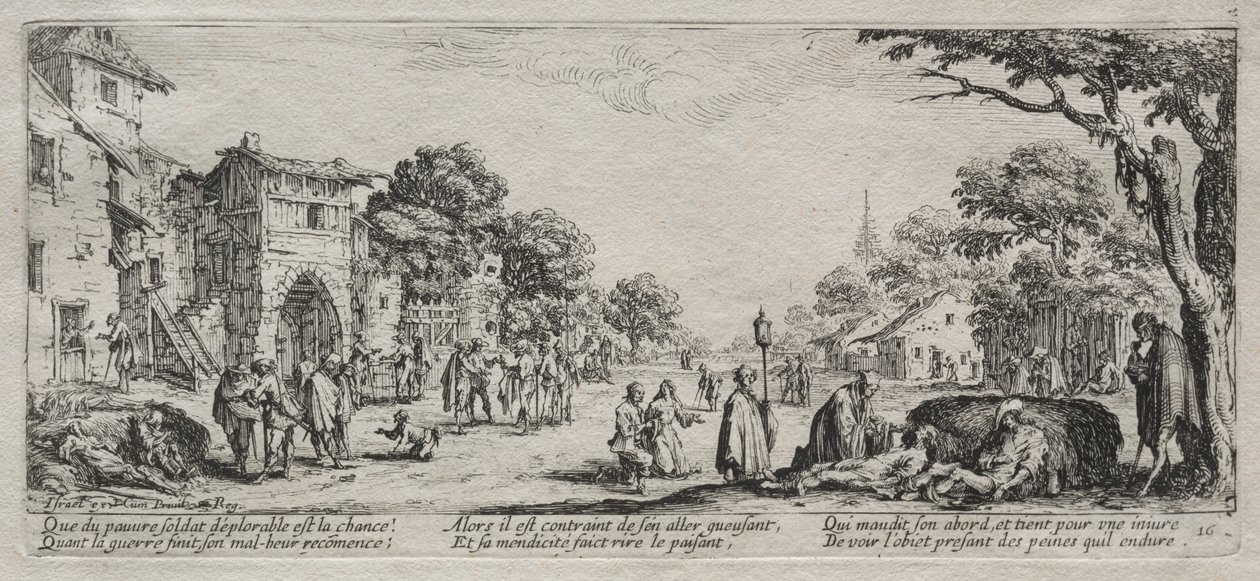 Sodan suuret kurjuudet: Kerjäläiset ja kuolevat, 1633. tekijältä Jacques Callot