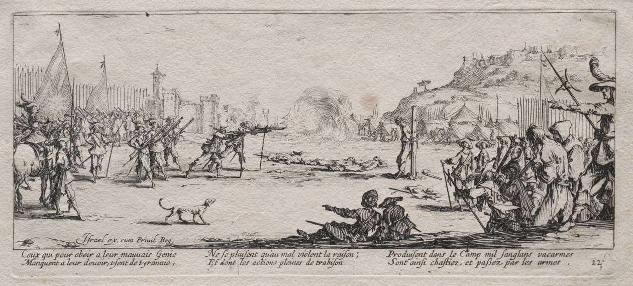 Sodan suuret kurjuudet: Tuliryhmä, 1633. tekijältä Jacques Callot