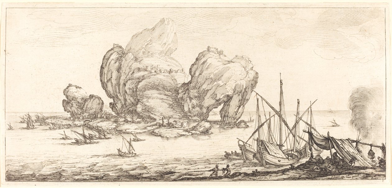 Suuri kallio, luultavasti n. 1630. tekijältä Jacques Callot