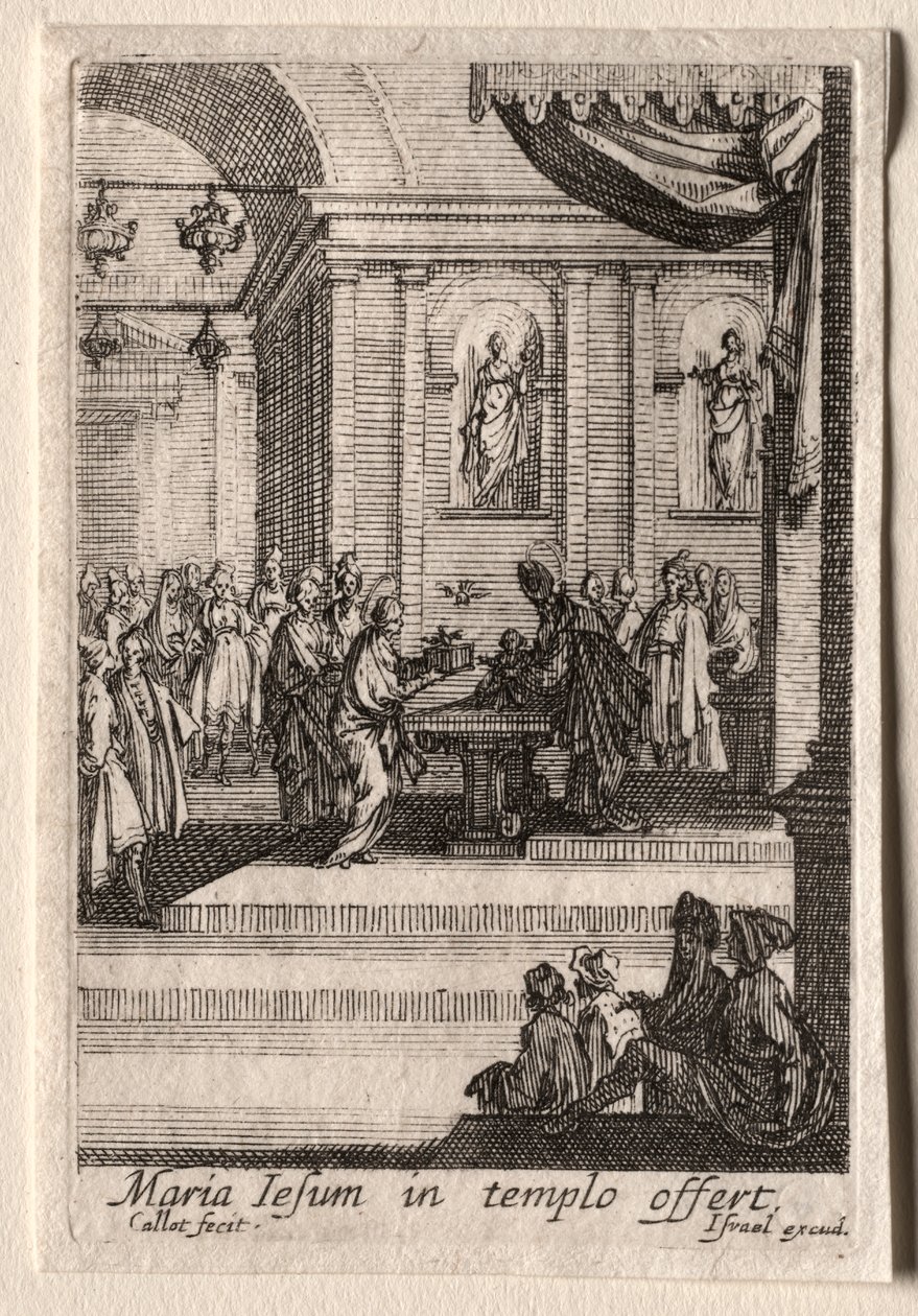 Neitsyen elämä: Kristuksen esittely temppelissä tekijältä Jacques Callot