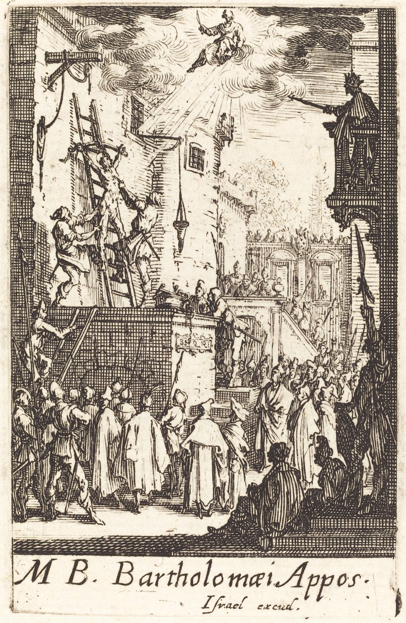 Pyhän Bartolomeuksen marttyyrikuolema tekijältä Jacques Callot
