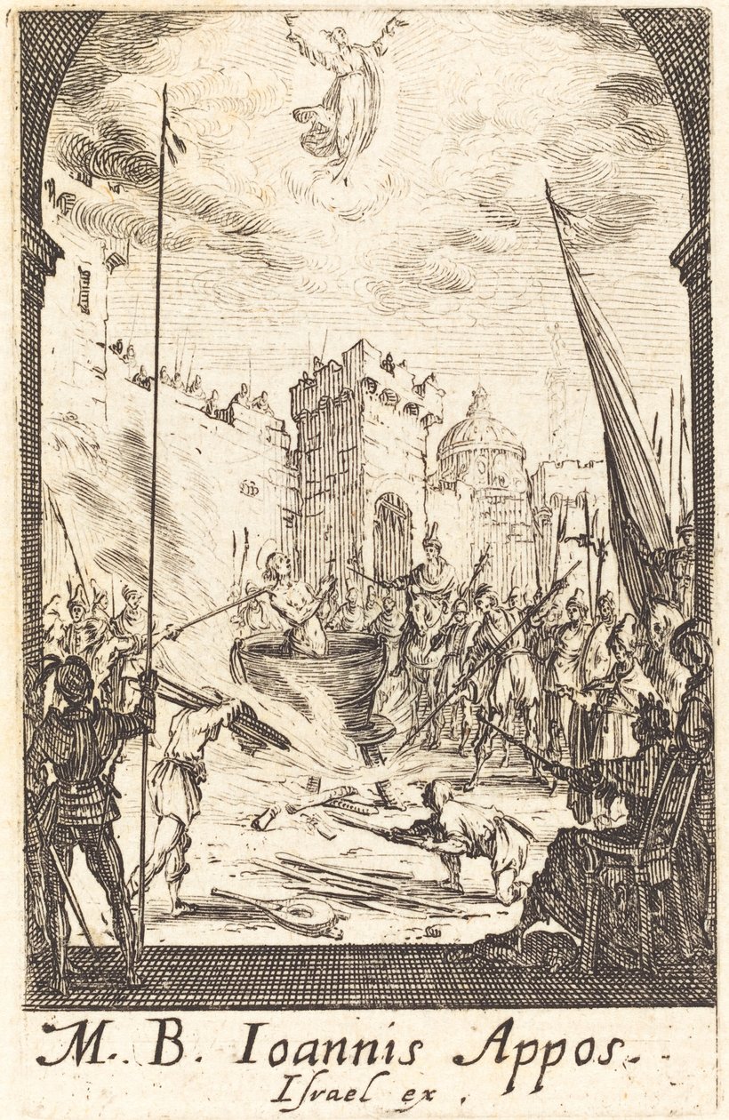 Pyhän evankelista Johannes marttyyrikuolema tekijältä Jacques Callot
