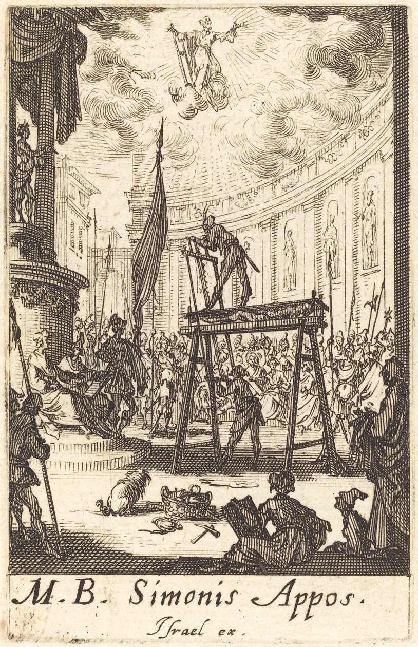 Pyhän Simonin marttyyrikuolema, n. 16341635. tekijältä Jacques Callot