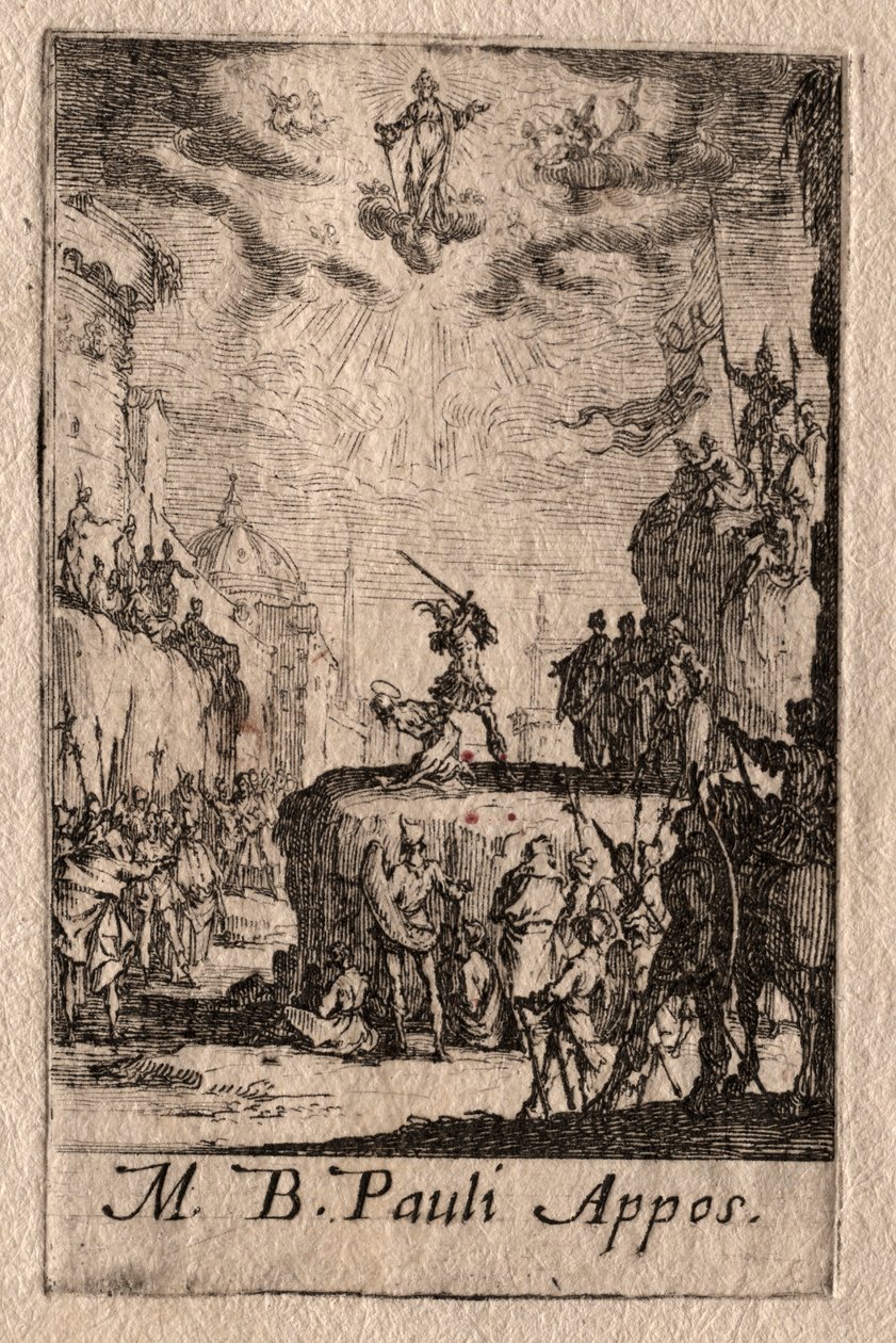 Apostolien marttyyrikuolema: Pyhä Paavali tekijältä Jacques Callot