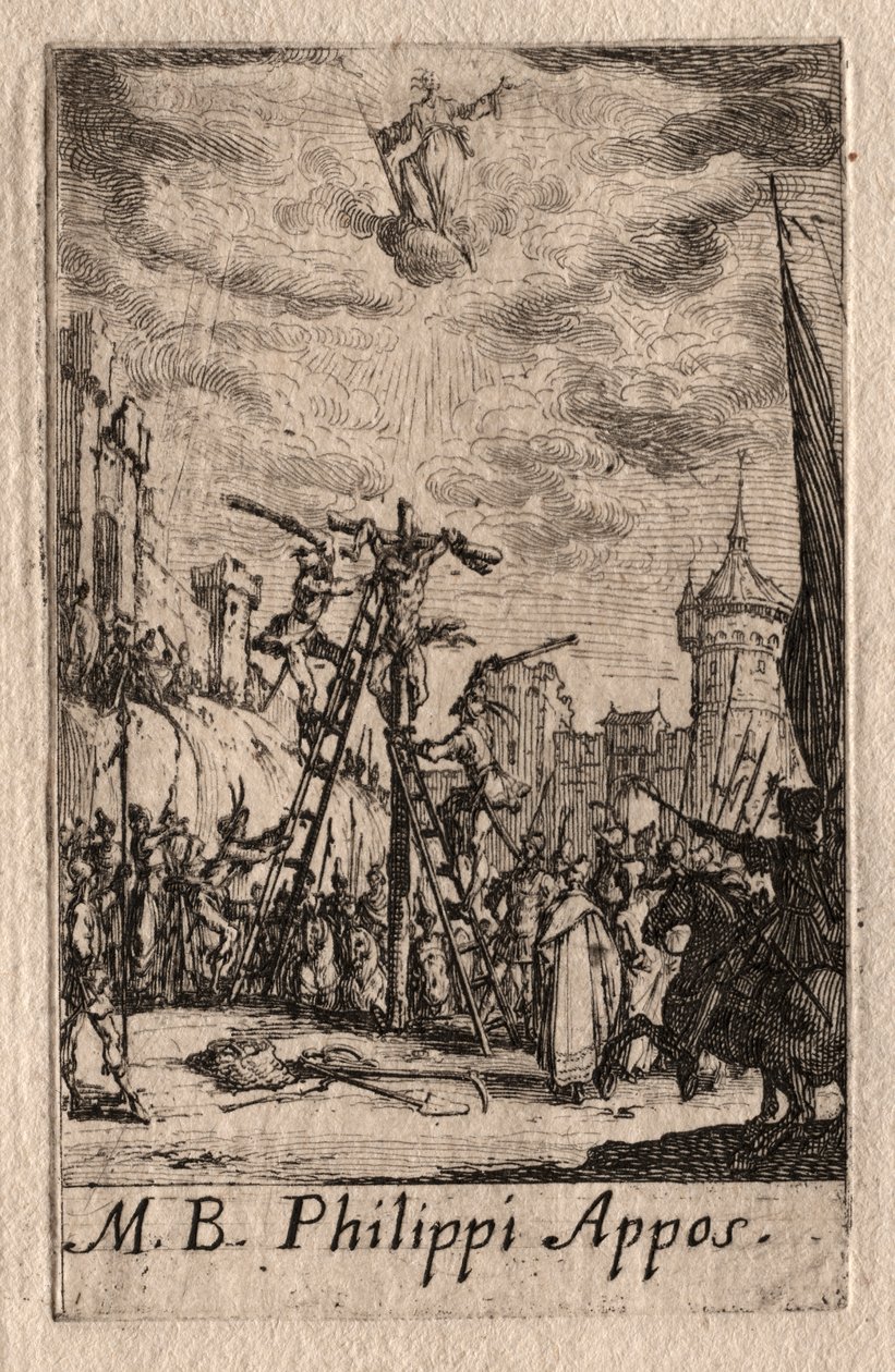 Apostolien marttyyrikuolema: Pyhä Filippus tekijältä Jacques Callot