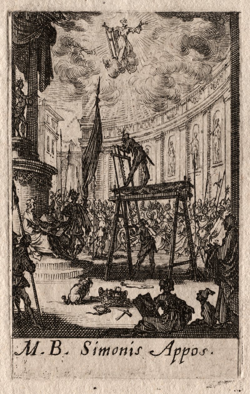 Apostolien marttyyrikuolema: Pyhä Simon tekijältä Jacques Callot