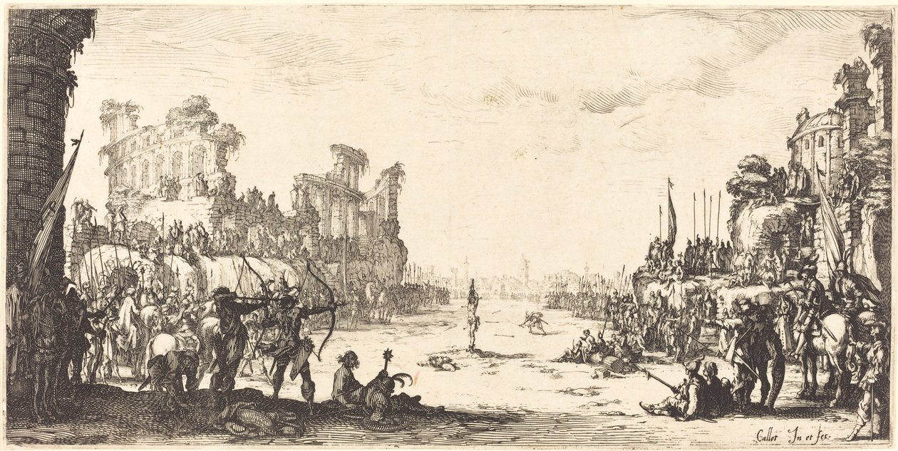 Arrowsin koettelemus (Saint Sebastian) tekijältä Jacques Callot