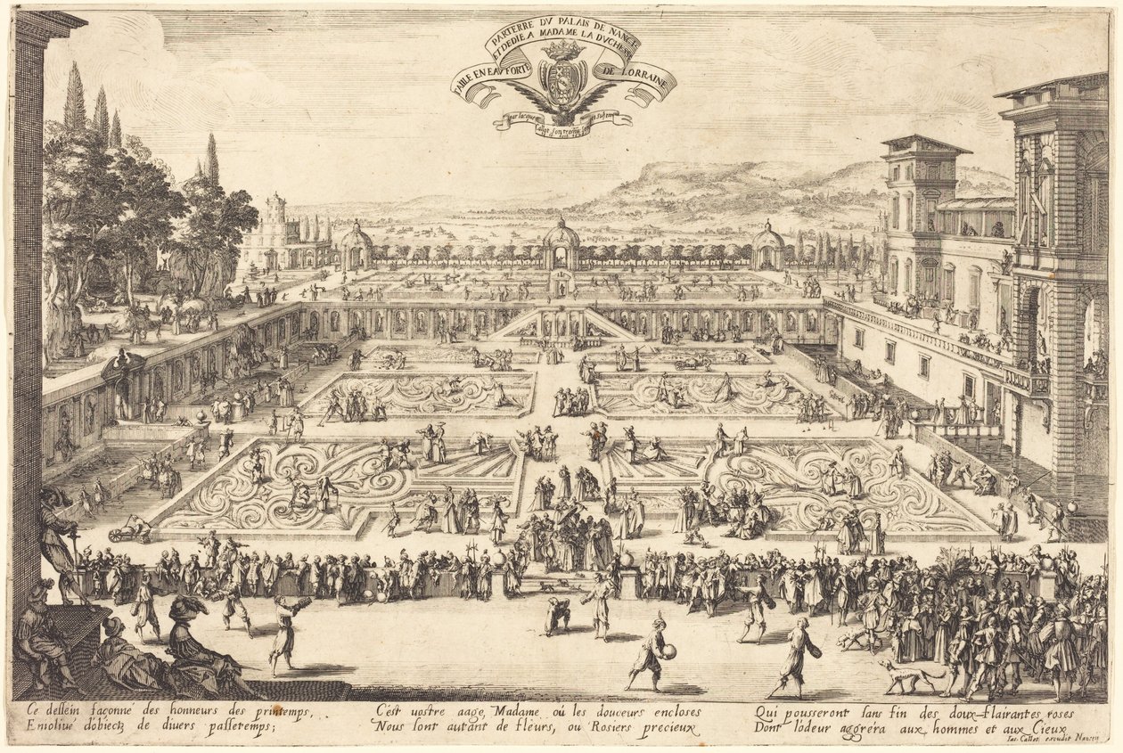 Nancyn palatsin puutarhat tekijältä Jacques Callot