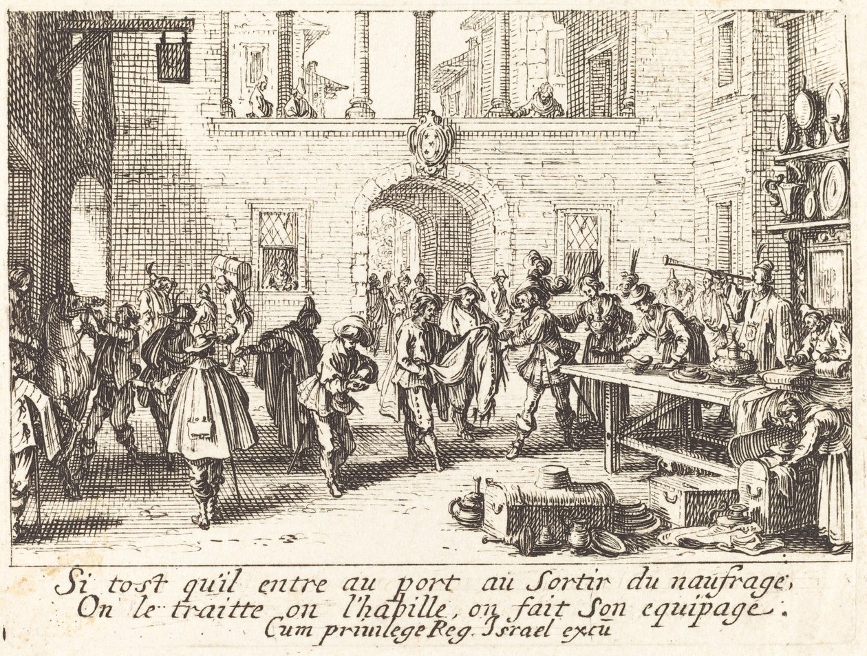 Vanhemmat antavat lahjoja, 1635. tekijältä Jacques Callot