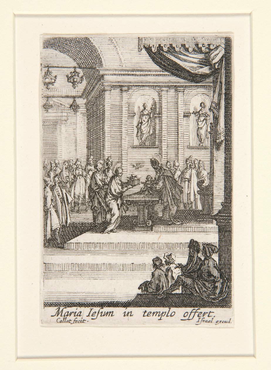 Kristuksen esittely, nro. 10 neitsyen elämästä tekijältä Jacques Callot