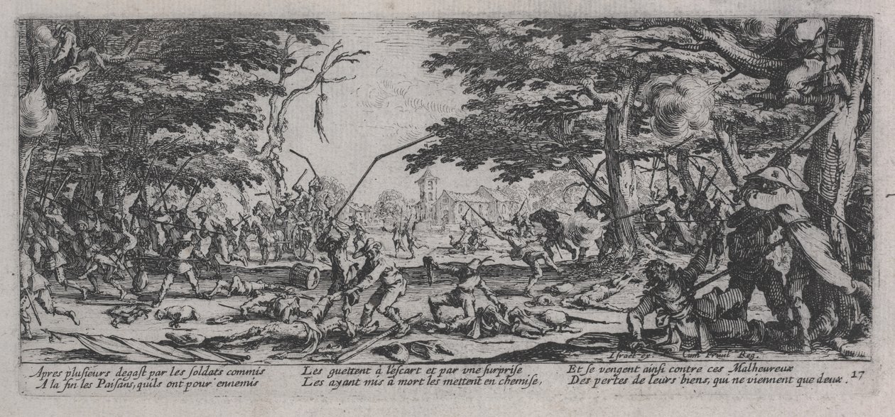 Talonpoikien kosto (La Revanche des paysons), Sodan kurjuudesta tekijältä Jacques Callot