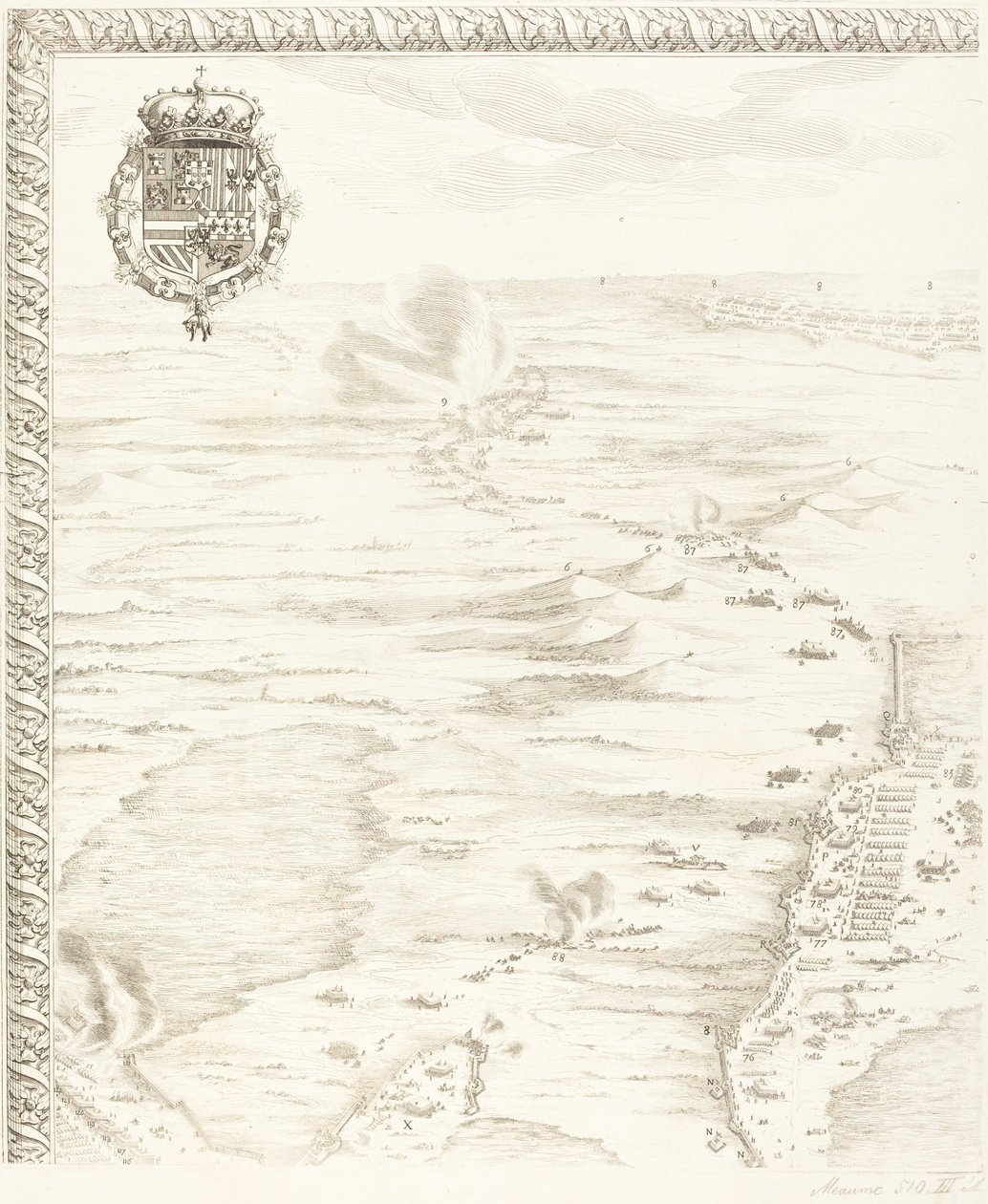 Bredan piiritys [levy 1/6] tekijältä Jacques Callot