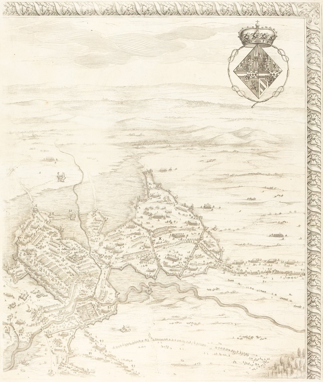 Bredan piiritys [levy 3/6] tekijältä Jacques Callot