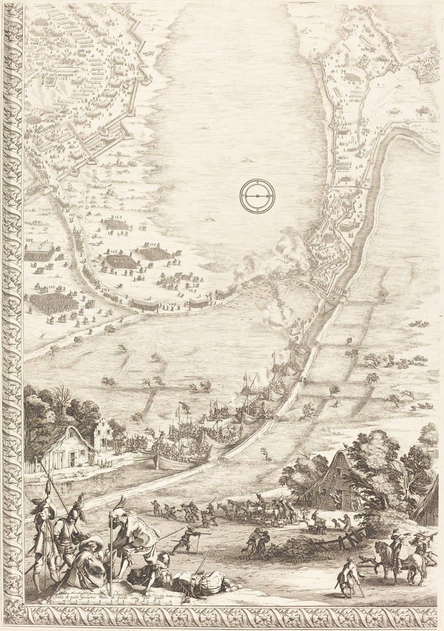Bredan piiritys [levy 4/6] tekijältä Jacques Callot