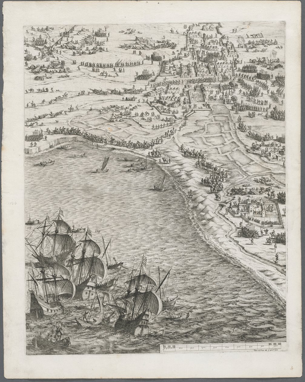La Rochellen piiritys: levy 12, 1628-1630. tekijältä Jacques Callot